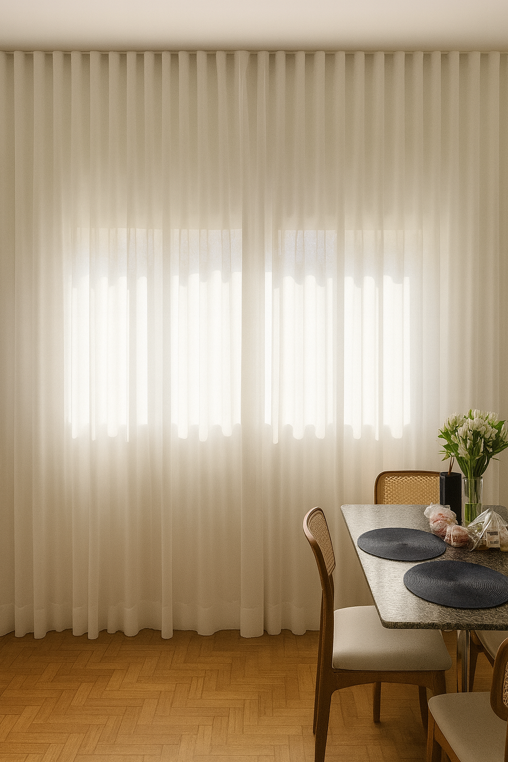 Processo de instalação cortina rolô