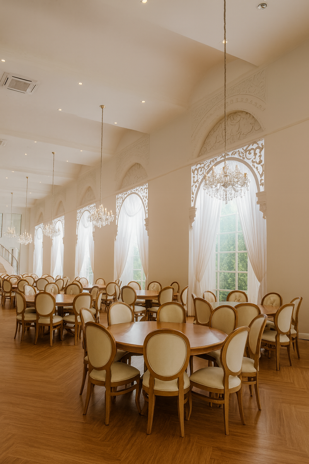 Cortinas cenográficas instaladas em buffet